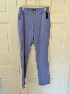 Jaanuu Scrub Pants XS Blue Cargo Stretch Medical Uniform High Rise Jogger Style